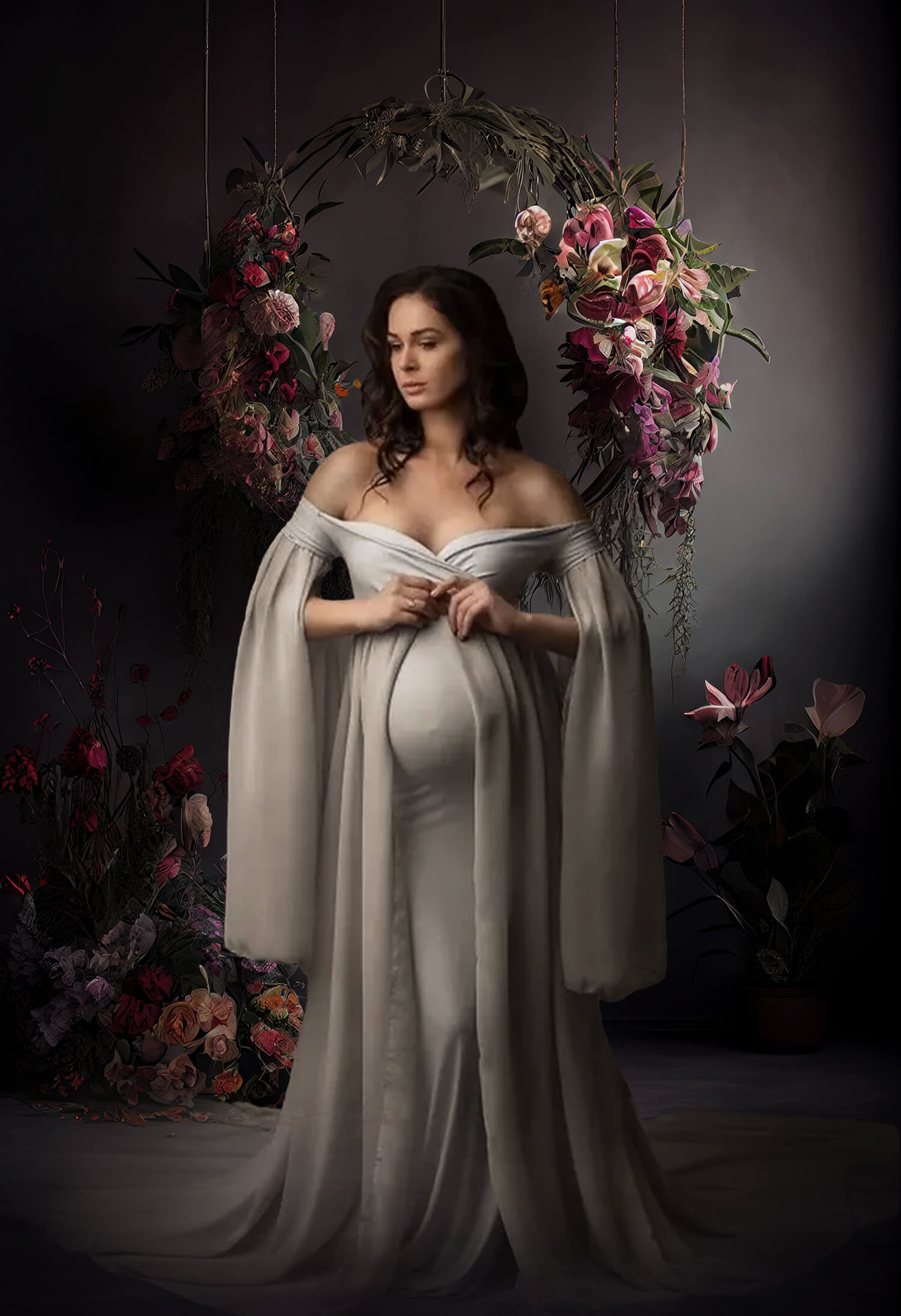 Fiori Appesi Ghirlanda Sfondo Astratto M5-71