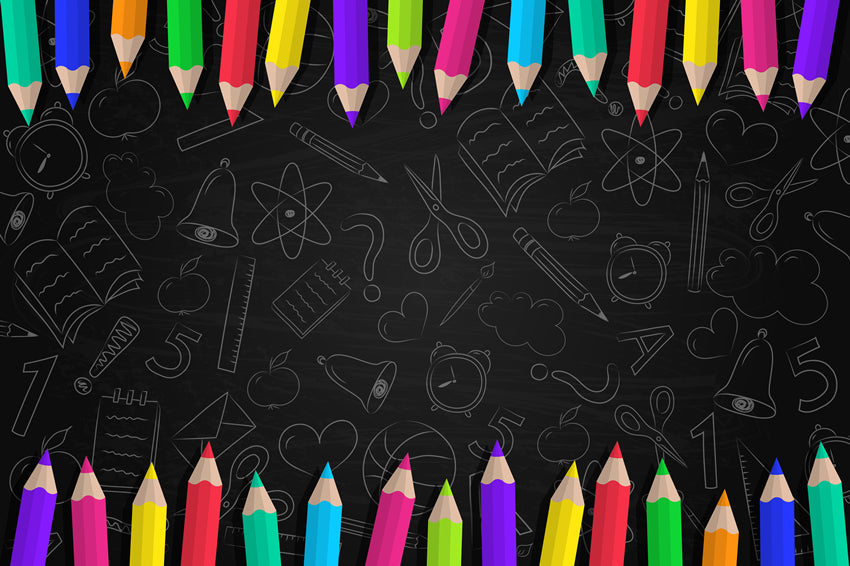 Matite Colorate Sfondo Divertente Per La Scuola Di Schizzi M5-81