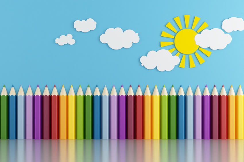Matita Colorata Sun Cloud Cartoon Fondale M5-91
