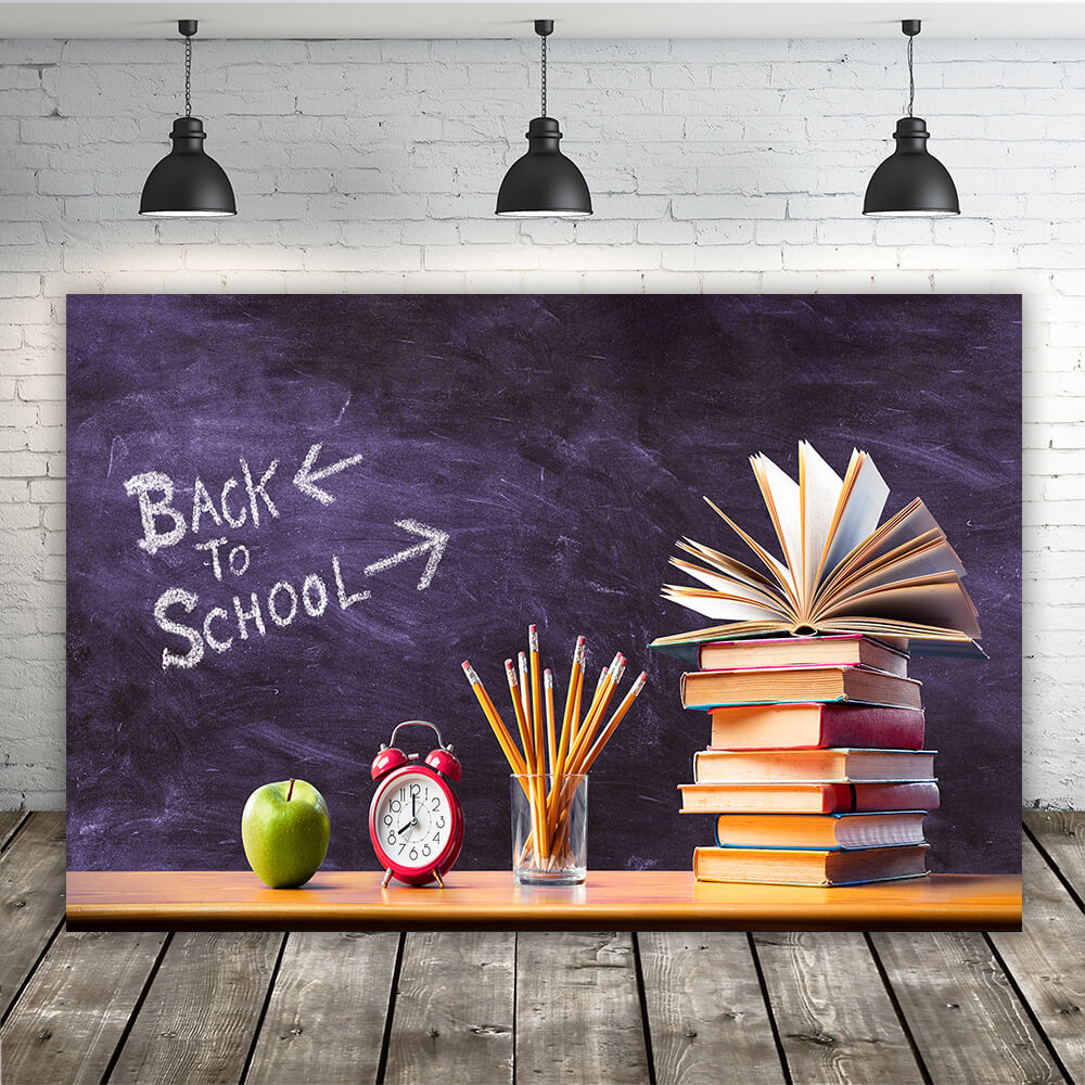 Ritorno Ai Libri Scolastici Sfondo Lavagna M5-96