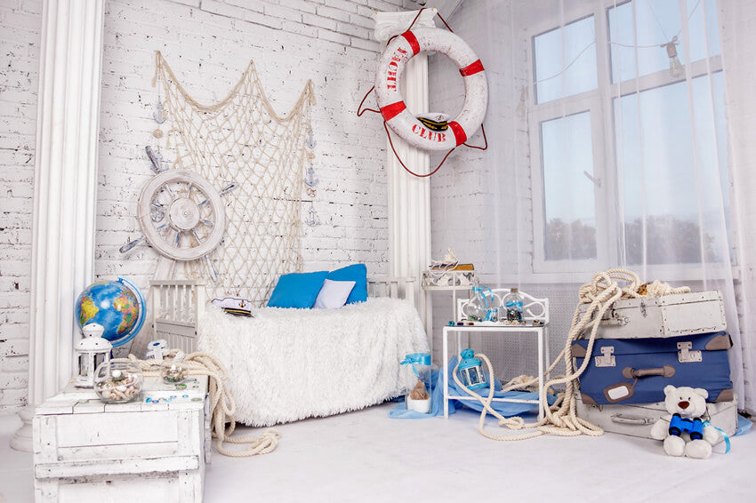 Camera Interna In Stile Marino Ritorno A Scuola Sfondo M6-05