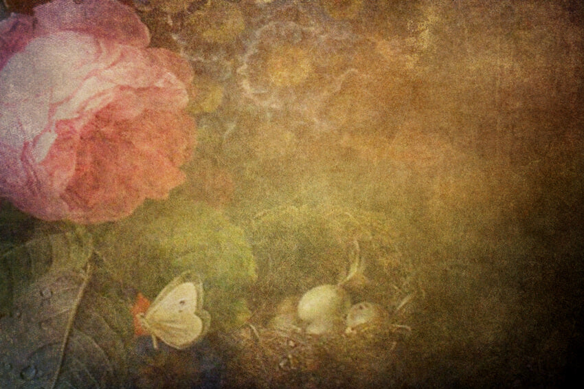 Sfondo Di Cabina Fotografica Retro Con Fiori Astratti M6-109