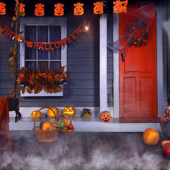 Sfondo Decorativo Per La Festa Di Halloween Con Zucca M6-128