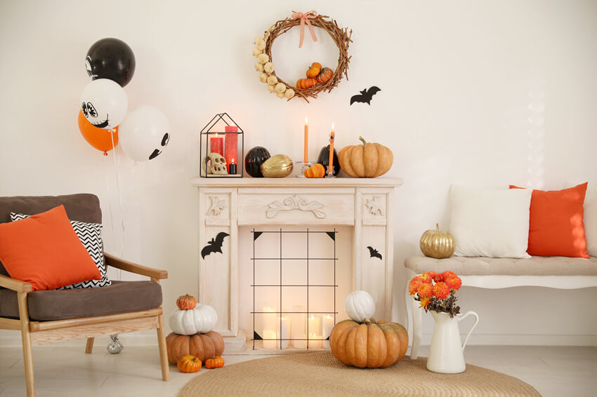 Sfondo Fotografico Per Decorazioni Per Interni Con Zucca Di Halloween M6-130
