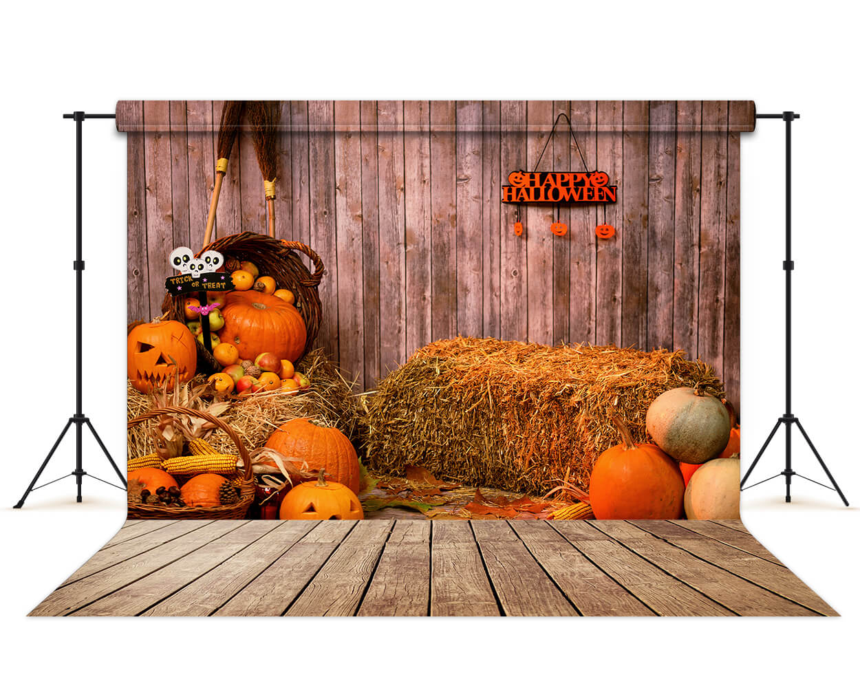 Sfondo Autunno Halloween Zucca Pagliaio M6-32