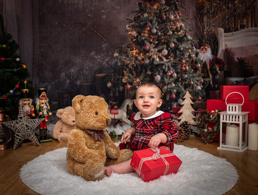 Scatole Regalo Per Albero Di Natale Sfondo Di Babbo Natale M6-39