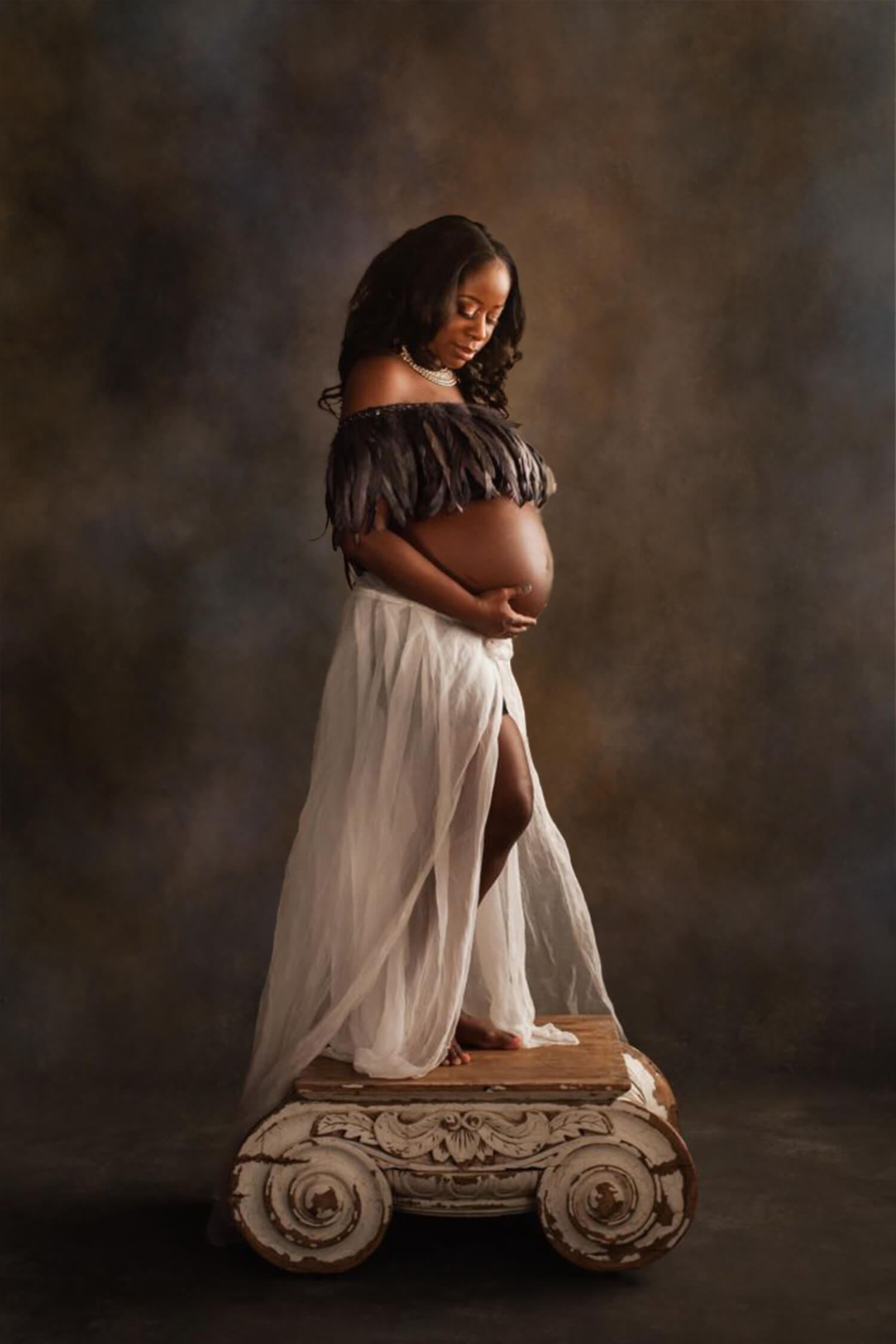 Retro Contesto Strutturato Astratto Sfocato Marrone M6-58