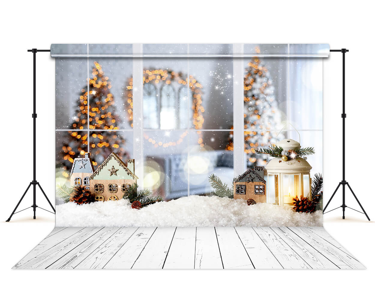 Sfondo Di Decorazione Per Finestra Con Lanterna Di Natale M6-83