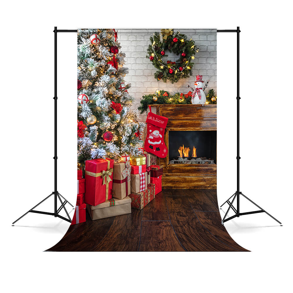 Sfondo Fotografico Con Scatole Regalo Per Albero Di Natale M7-03