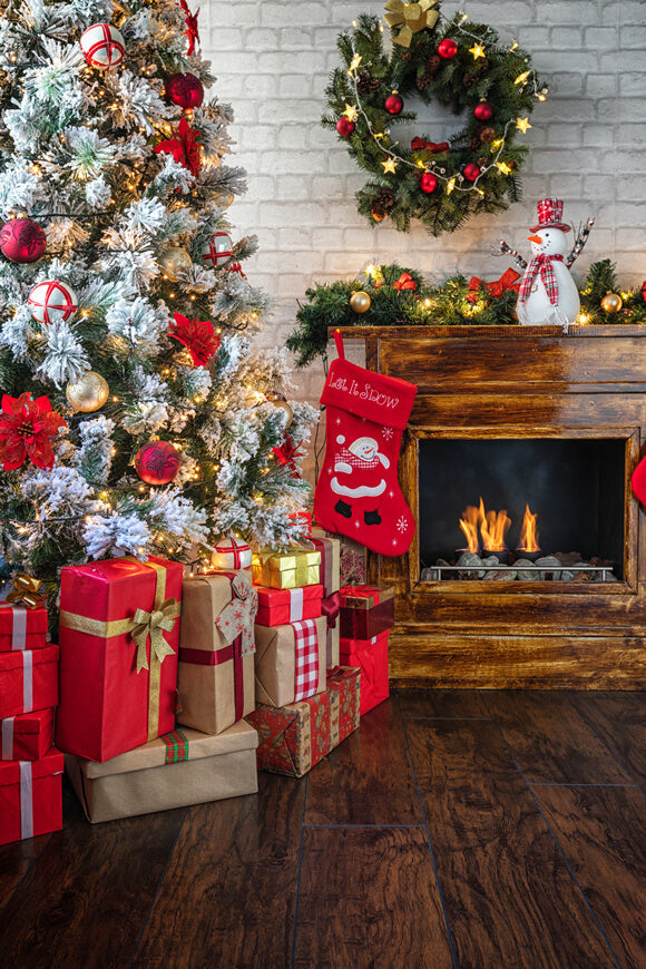 Sfondo Fotografico Con Scatole Regalo Per Albero Di Natale M7-03