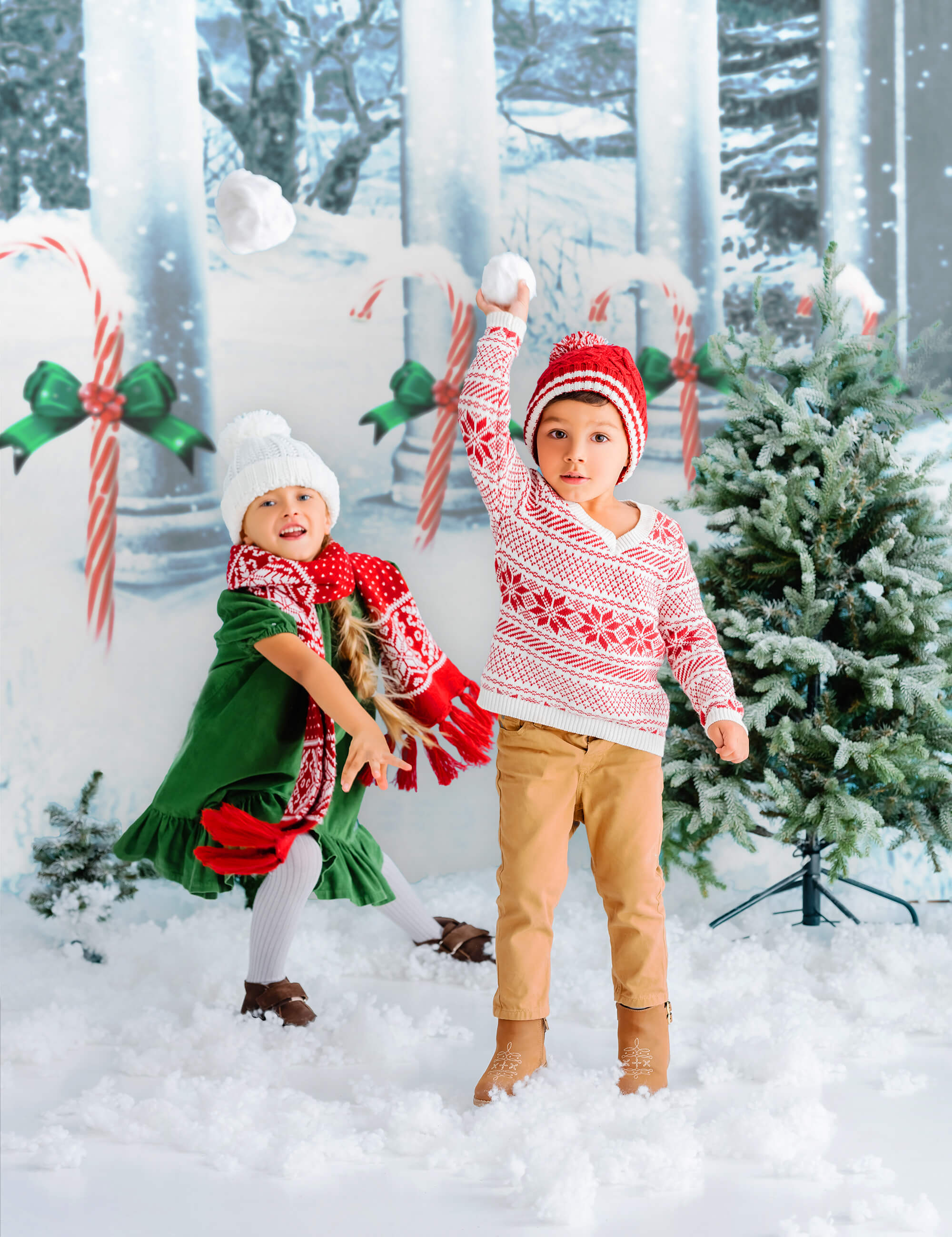 Candy Canes Natale Inverno Neve Sfondo M7-04