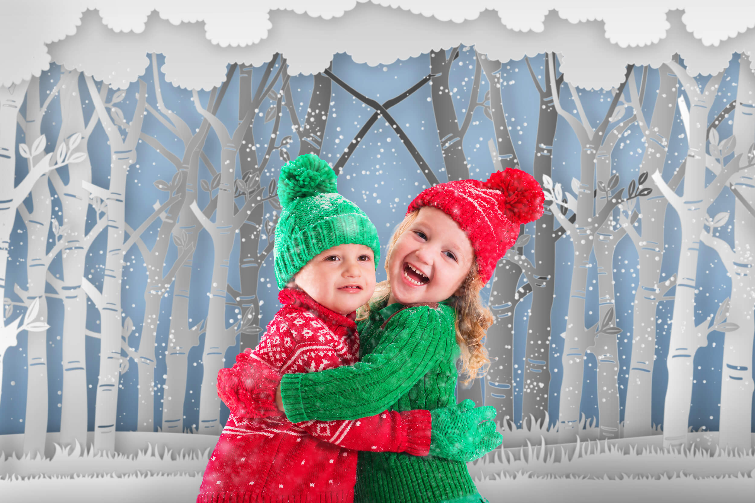 Foresta Invernale Innevata Alberi Ad Alto Fusto Prati Sfondo M7-25