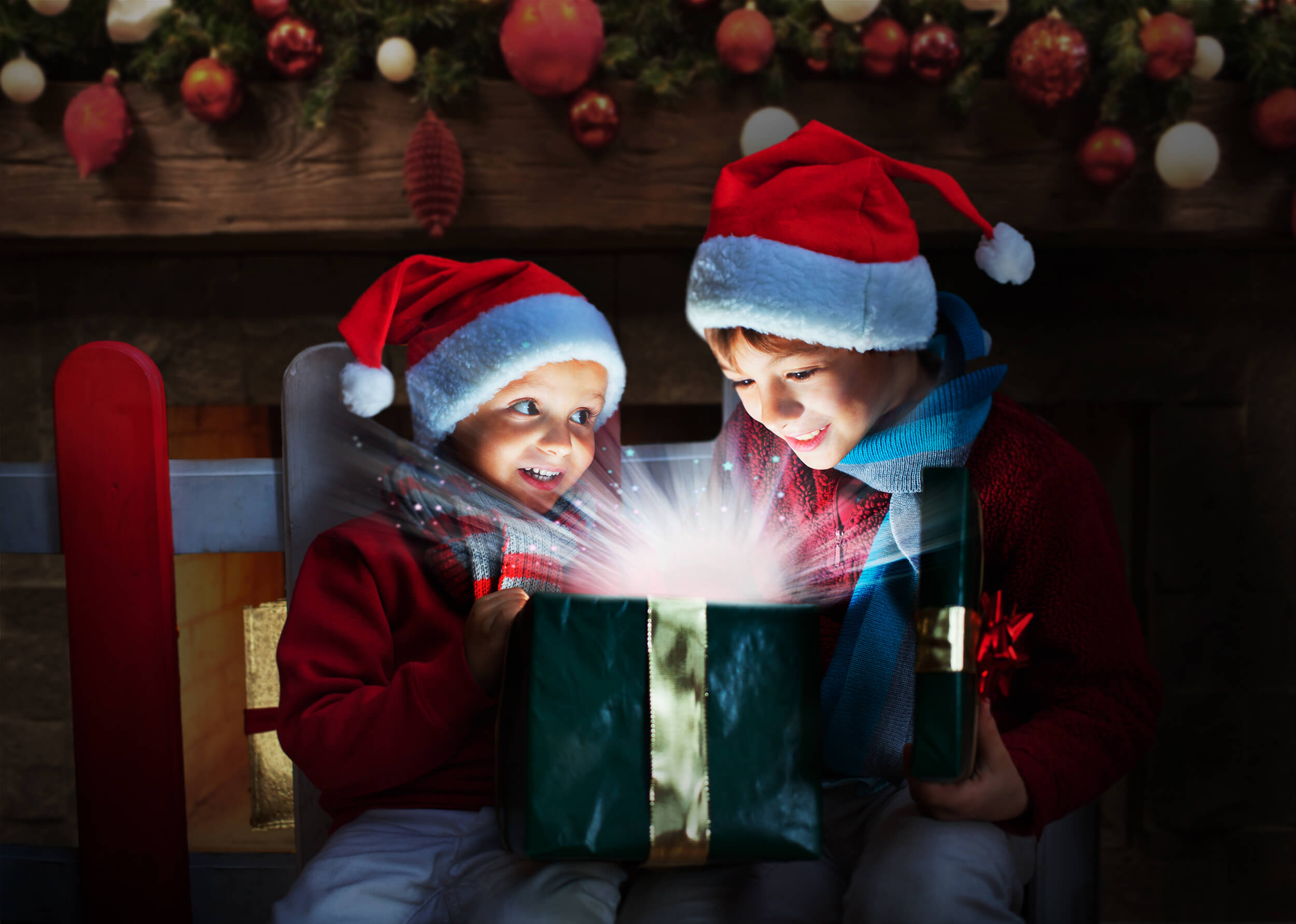 Sfondo Delle Decorazioni Del Festival Del Camino Di Natale M7-40