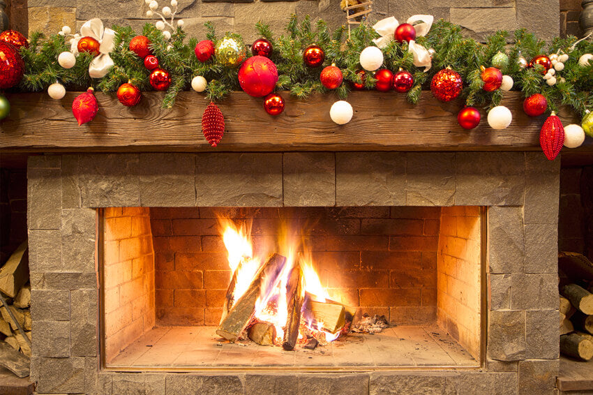 Sfondo Delle Decorazioni Del Festival Del Camino Di Natale M7-40