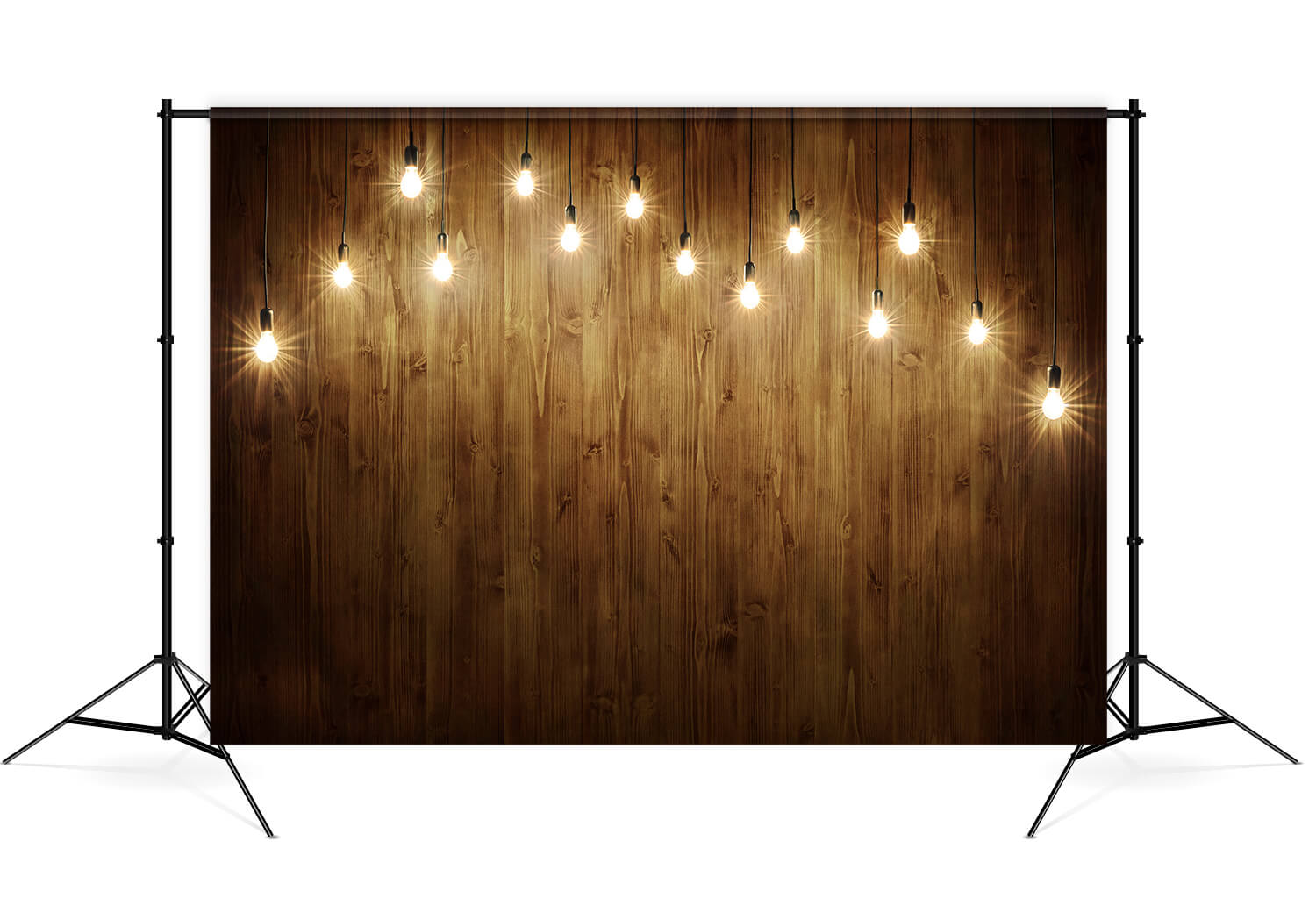 Sfondo Da Parete In Legno Rustico Con Lampadine M7-80