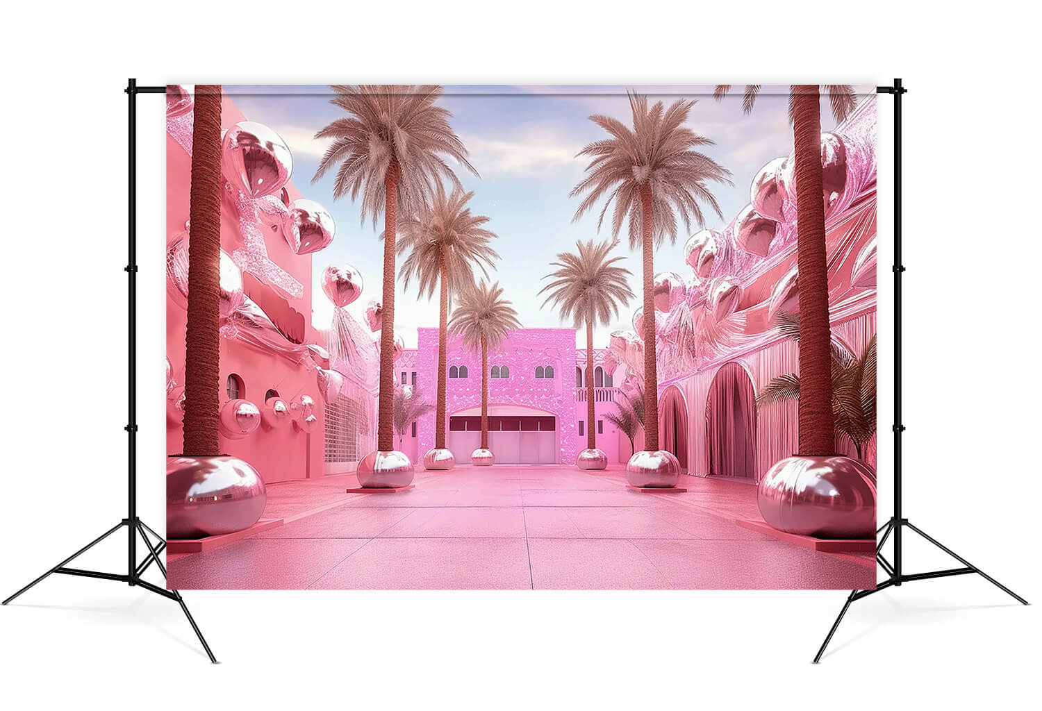 Sfondo Della Casa Della Principessa Rosa Per Bambole Alla Moda M7-96