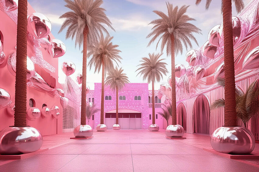 Sfondo Della Casa Della Principessa Rosa Per Bambole Alla Moda M7-96