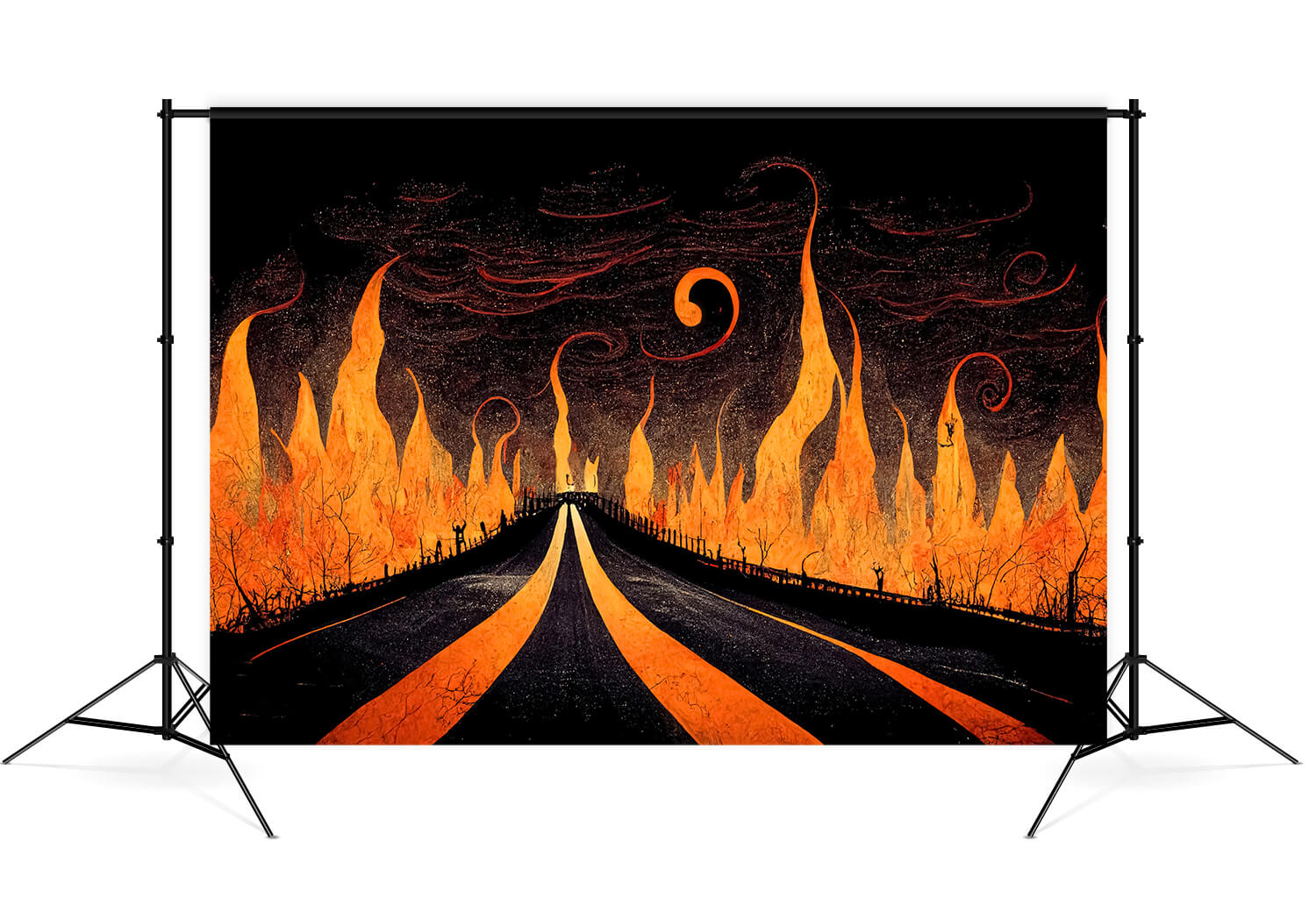 Sfondo Di Halloween Con Fiamme Dell'Autostrada Per L'Inferno M8-15