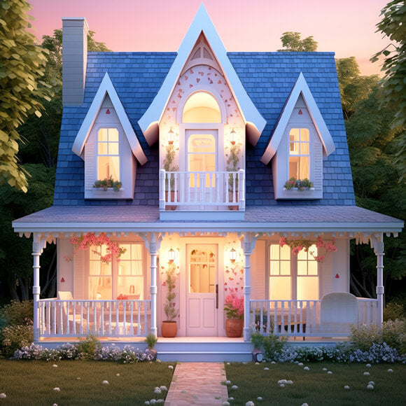 Sfondo Di Luci Della Casa Fantasy Per Bambole Alla Moda M8-37