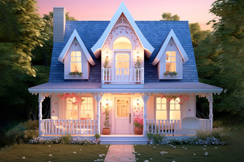 Sfondo Di Luci Della Casa Fantasy Per Bambole Alla Moda M8-37