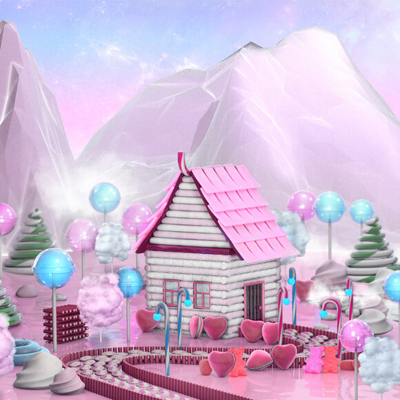 Sfondo Di Montagna Rosa Cartoon Candy House M8-43