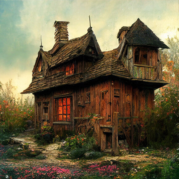 Sfondo Di Paesaggio Forestale Di Woods Cabin M8-45