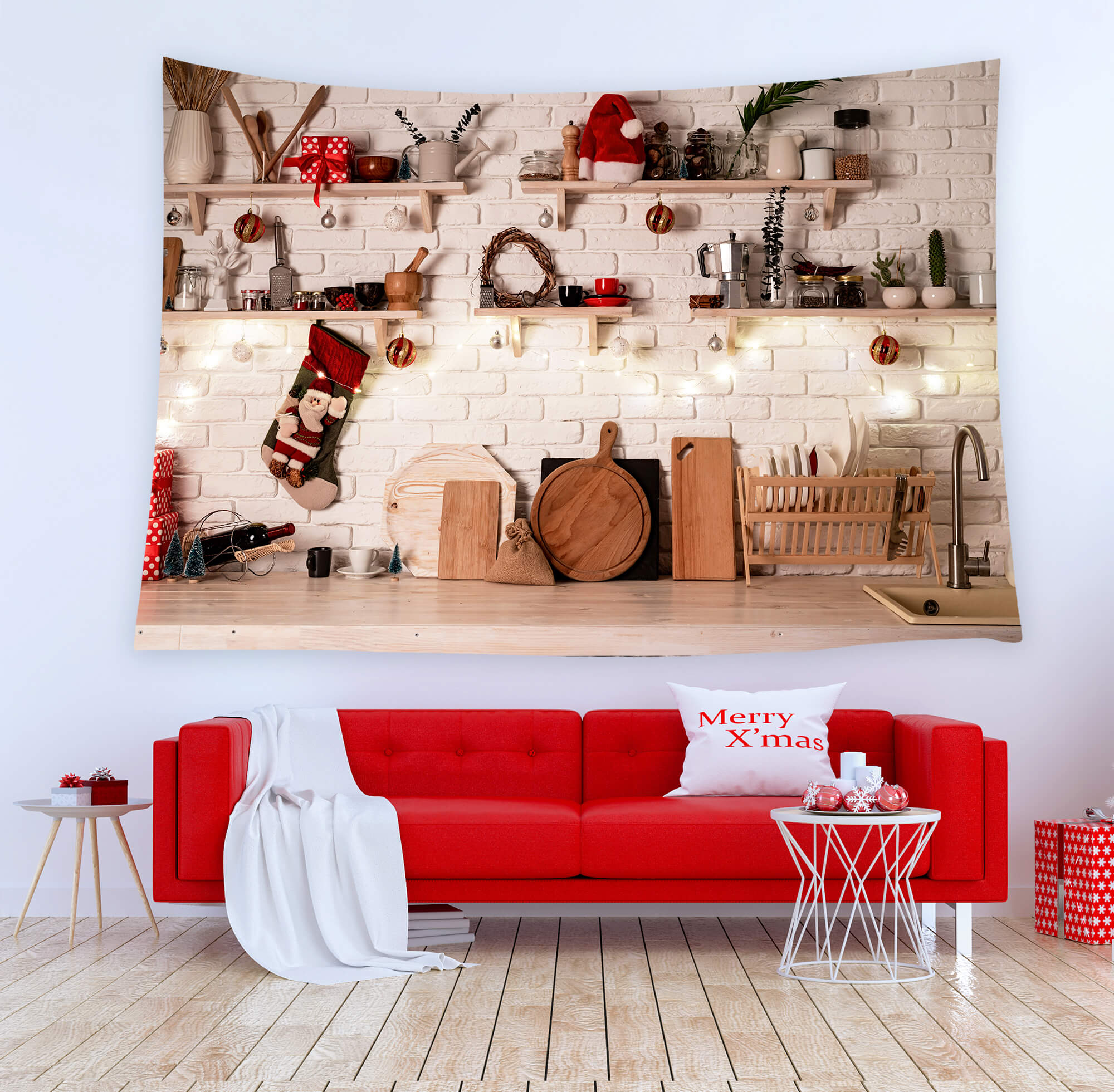 Arazzo Da Parete A Tema Cucina Natalizia Acquista 2 Ricevi 1 Gratis