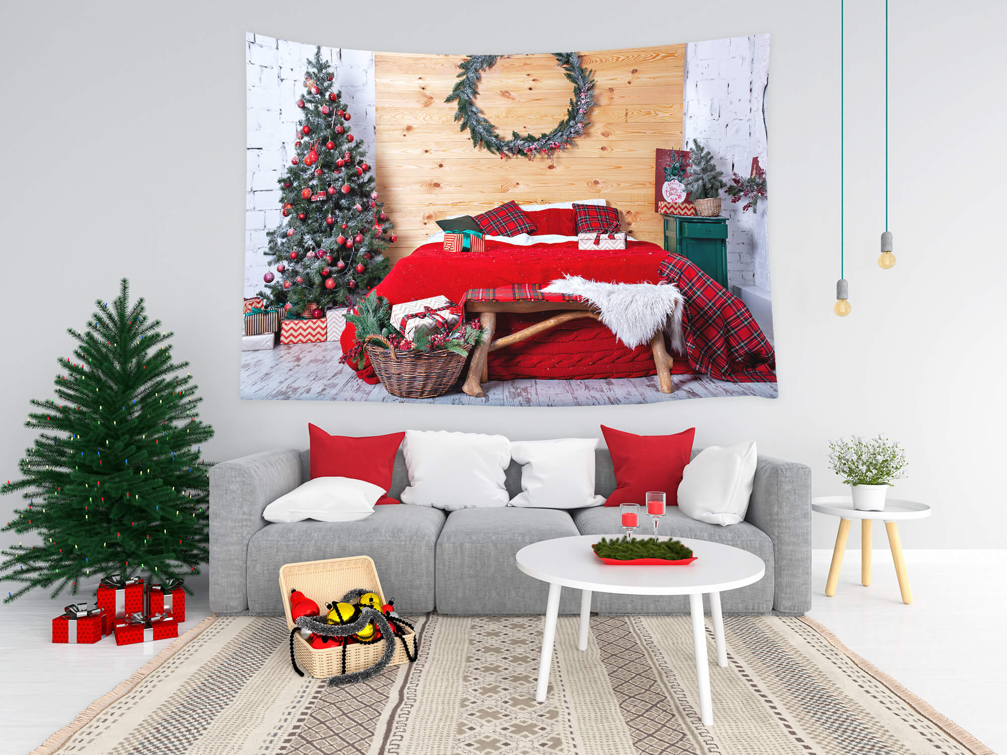 Sfondo Di Decorazioni Natalizie Per Camera Da Letto Interna M8-67