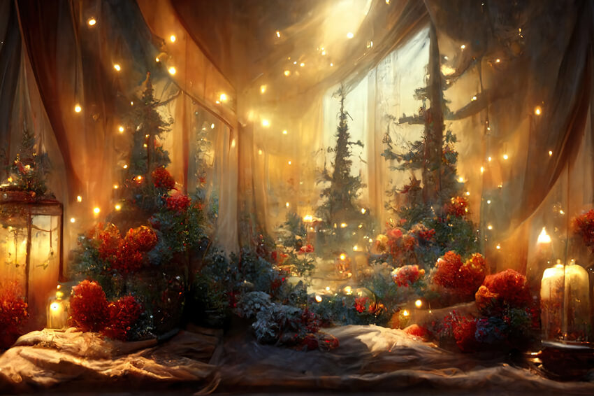 Alberi Di Natale Bellissimo Sfondo Interno Della Casa M8-73