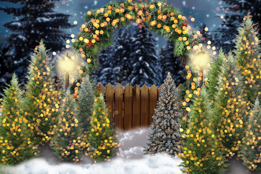 Sfondo Fotografico Scintillante Con Arco Di Albero Di Natale M8-75