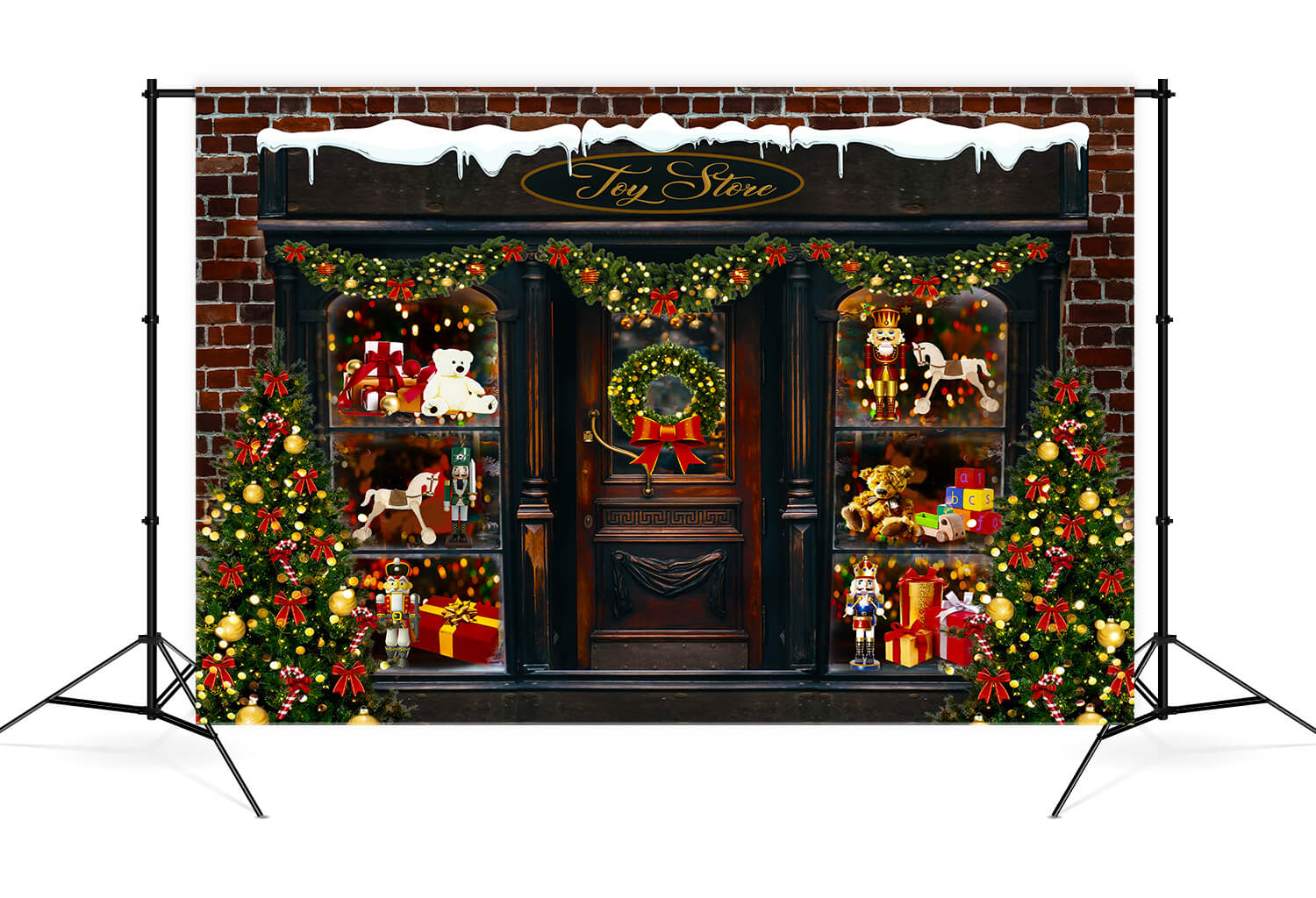Sfondo Del Negozio Di Giocattoli Dell'Albero Di Natale Per Photo Booth M8-80