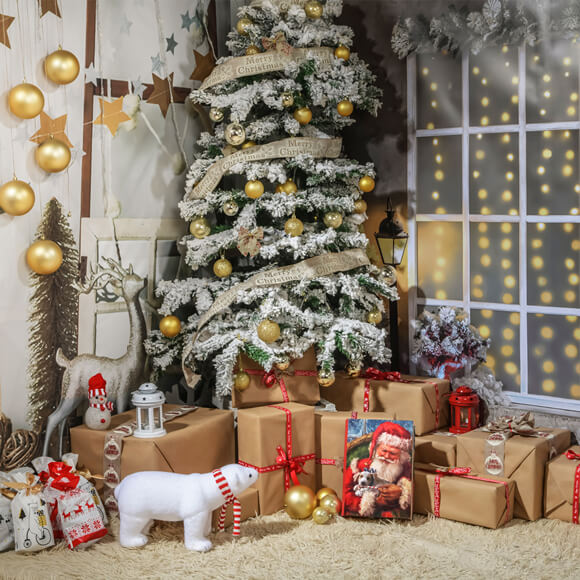 Bellissimo Sfondo Per Studio Fotografico Con Albero Di Natale M9-43