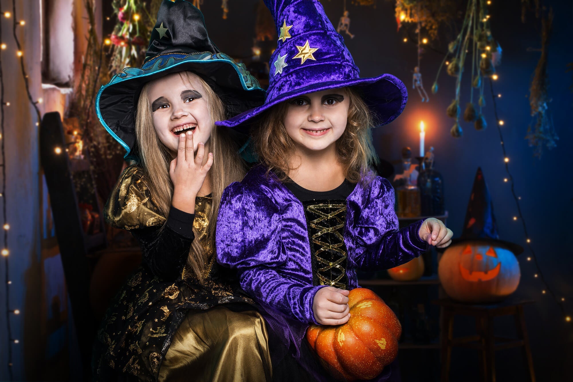 Sfondo Di Candele Accese Con Luci Di Zucche Di Halloween M9-48
