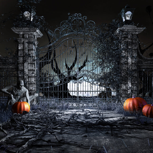 Sfondo Di Zucca Di Halloween Night Spooky Gates M9-53