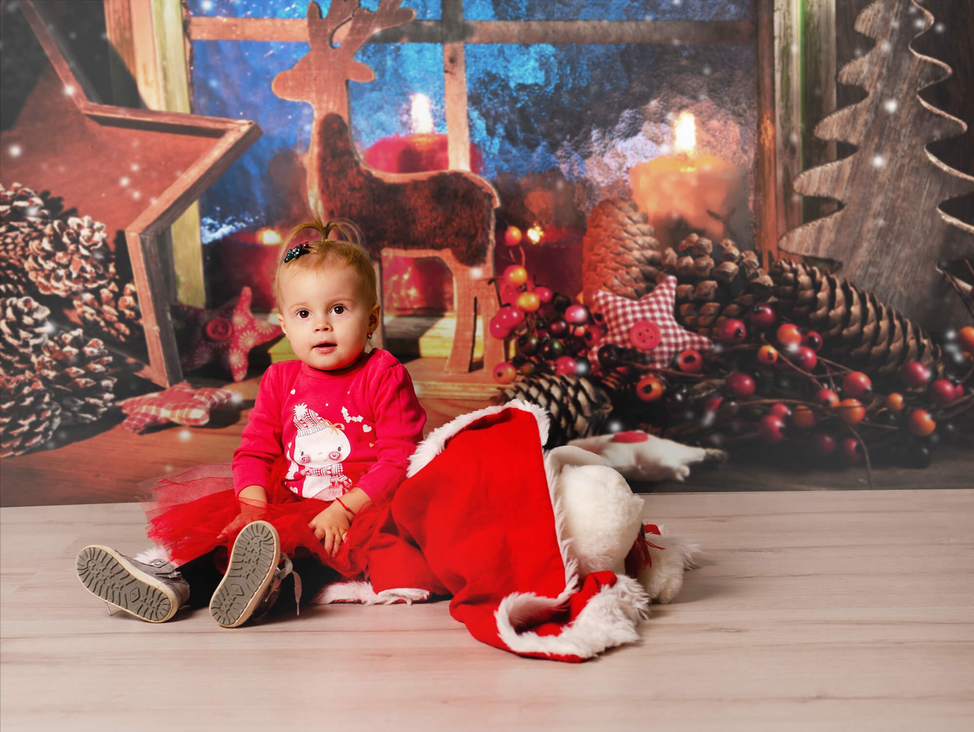 Bellissimo Sfondo Per Finestra Con Decorazione Natalizia M9-73