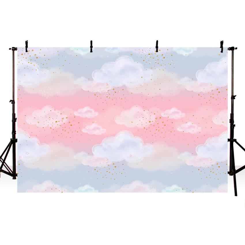 Lovely Pink Sky Clouds backdrop UK for Photography NB-348