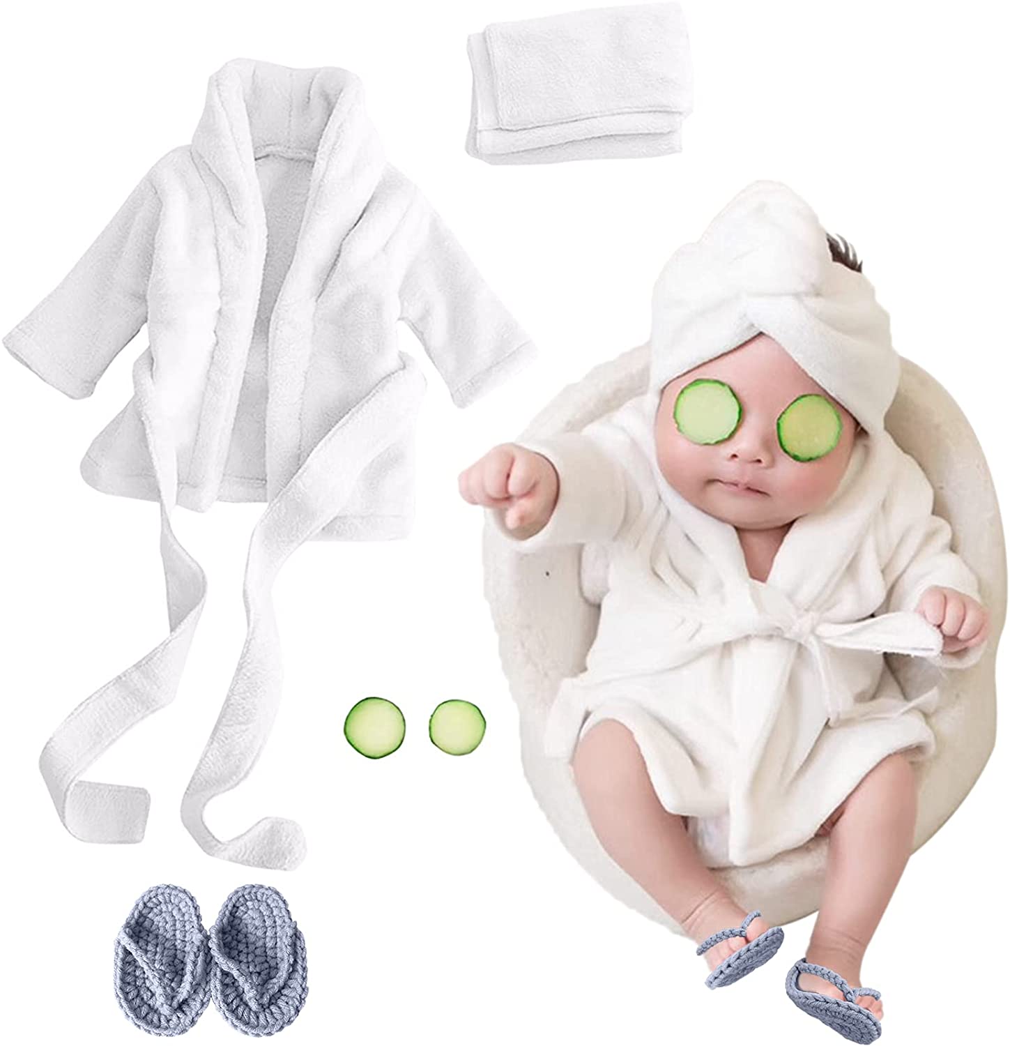Asciugamano Da Bagno Neonato Con Pantofole Accessori Per Fotografie Per Bambini