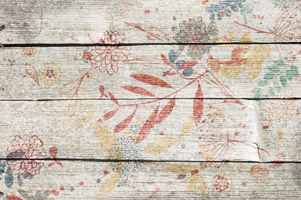 Tappetino In Gomma Colorato Con Motivo Floreale Dipinto A Mano Per Fotografia RM12-62