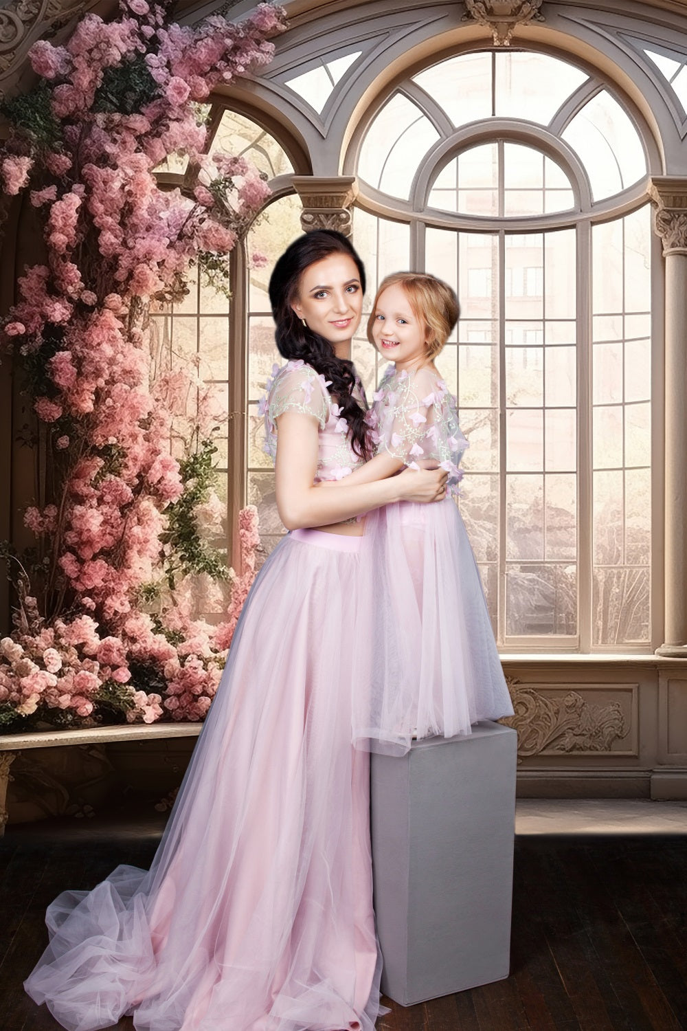 Dbackdrop Fiori Rosa Sfondo Vintage Per Pavimento Finestra Scena Accogliente RR3-33