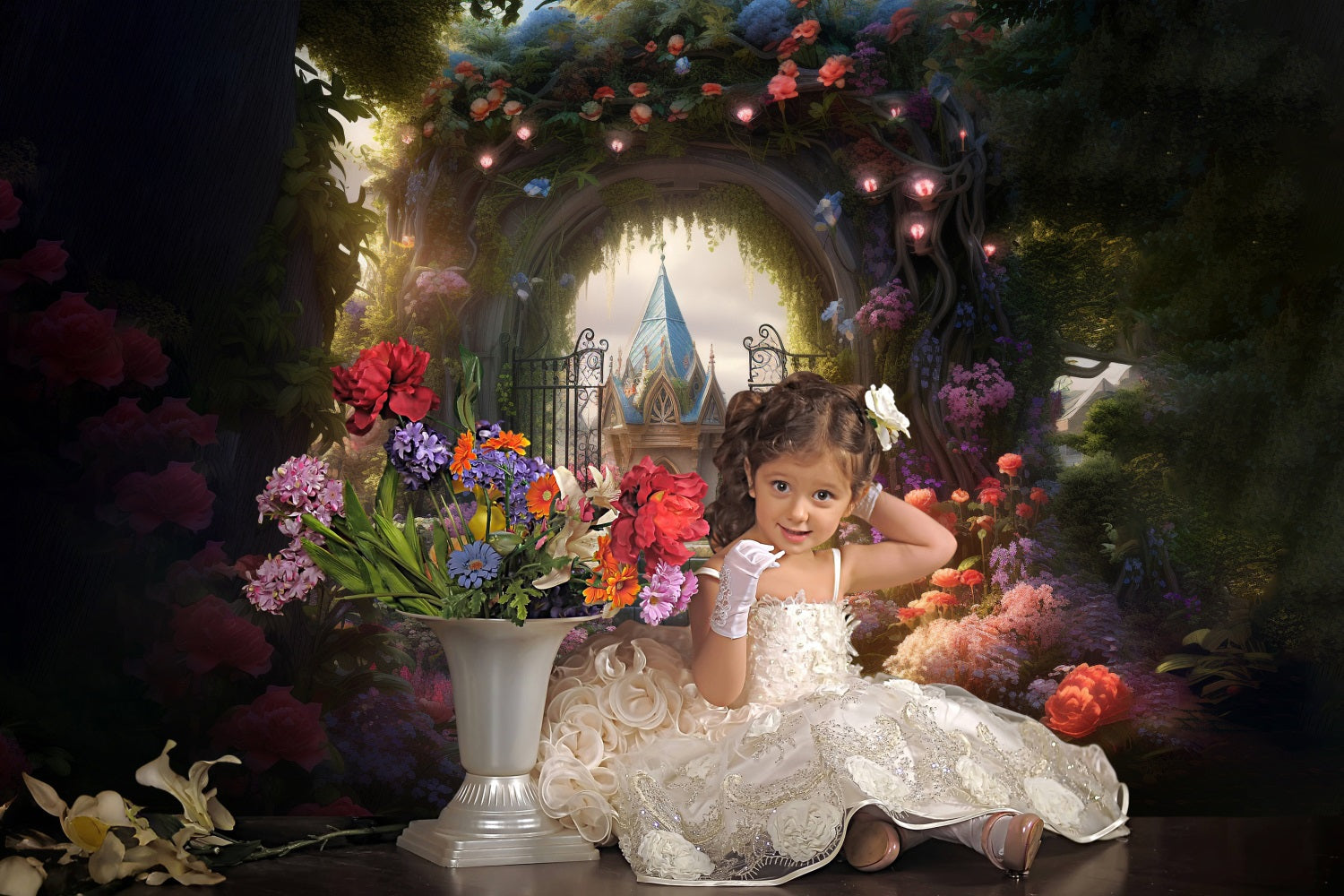 Dbackdrop Misterioso Castello Da Favola Rose Garden Sfondo RR3-38