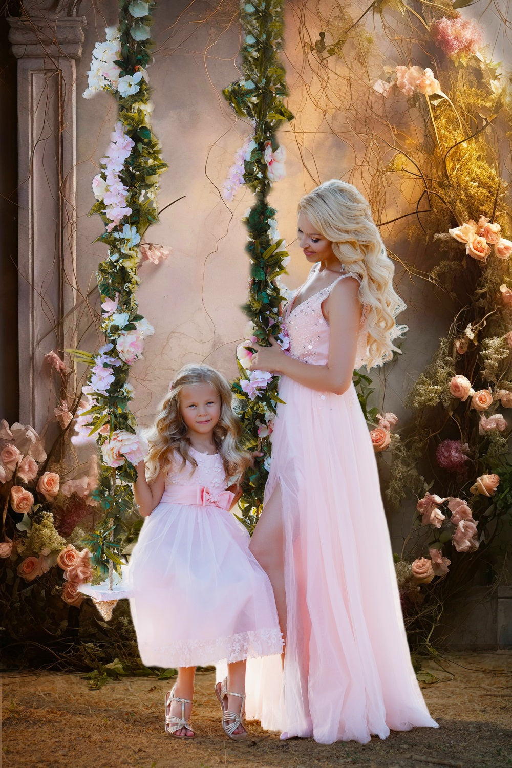 Dbackdrop Rose Rosa Astratte Attorno Al Telaio Della Porta Ad Arco Sfondo Da Parete Vintage RR4-06