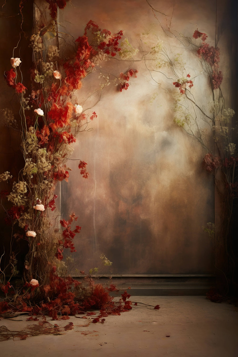 Dbackdrop Sfondo Da Parete Vintage In Stile Nostalgico Rosa Decorativo Tono Rosso RR4-08