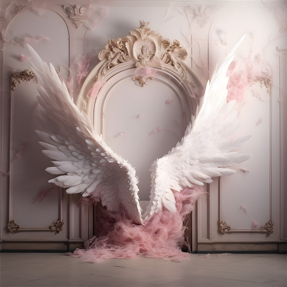 Dbackdrop Sfondo Da Parete Vintage Bianco Ad Arco Ad Ala RR4-30