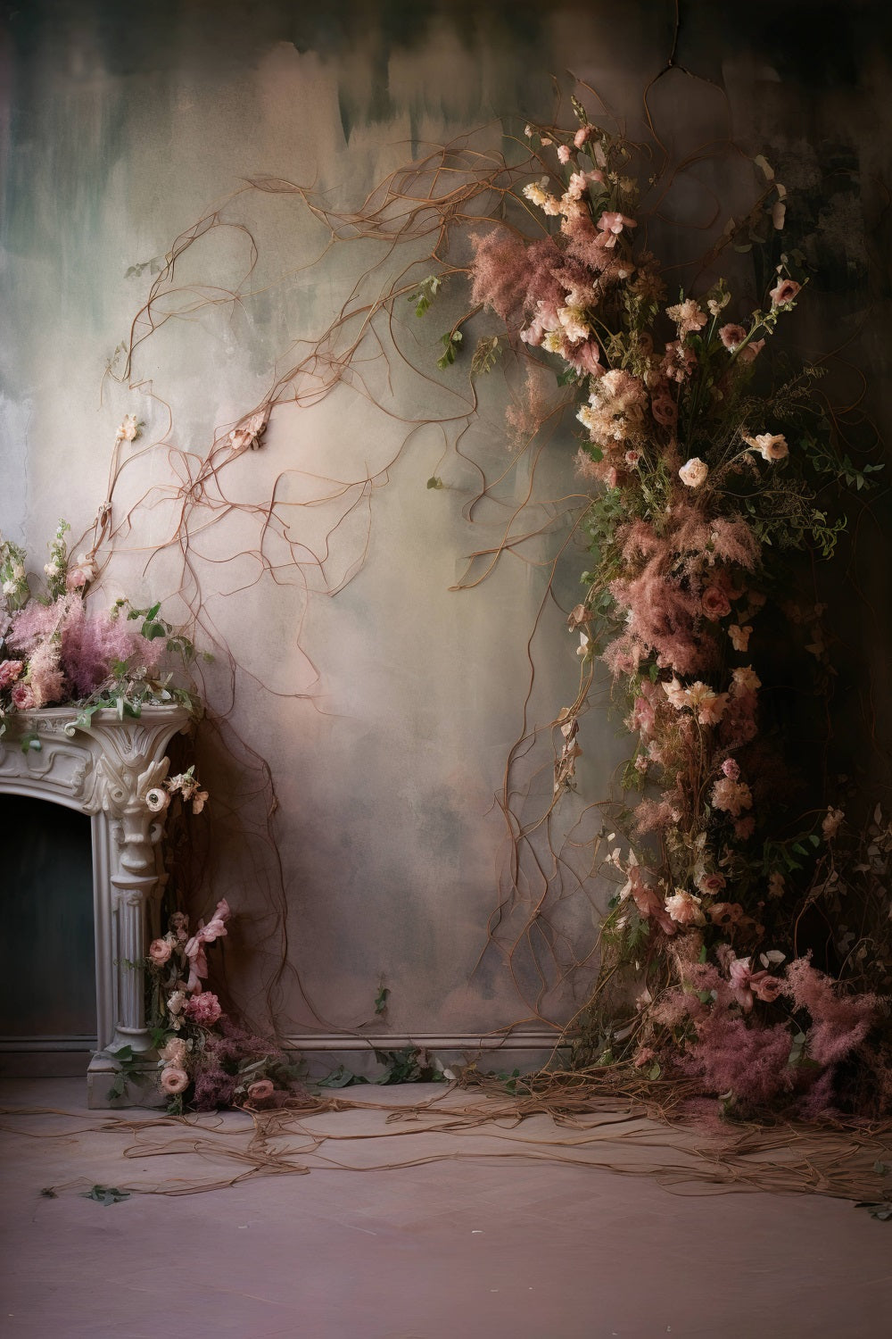 Dbackdrop Stile Nostalgico Ramo Di Rosa Sfondo Vintage Astratto RR4-36