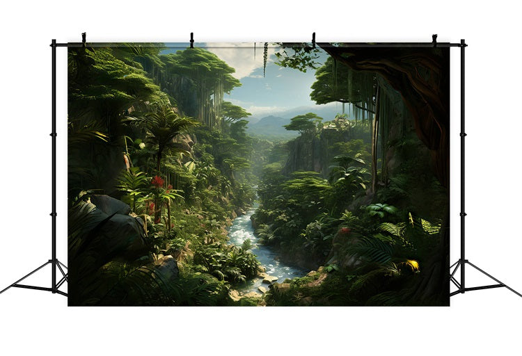 Dbackdrop Mystic Rainforest Stream Adventure Theme Fondale RR4-42