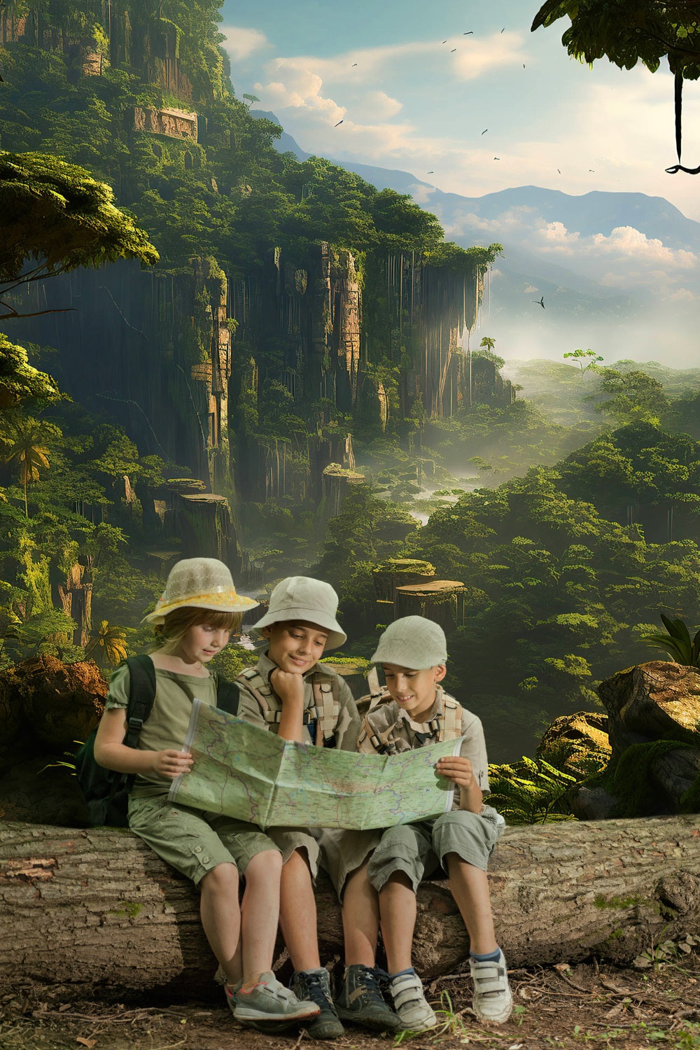 Dbackdrop Magnifico Sfondo A Tema Avventura In Streaming Con Foresta Pluviale RR4-43