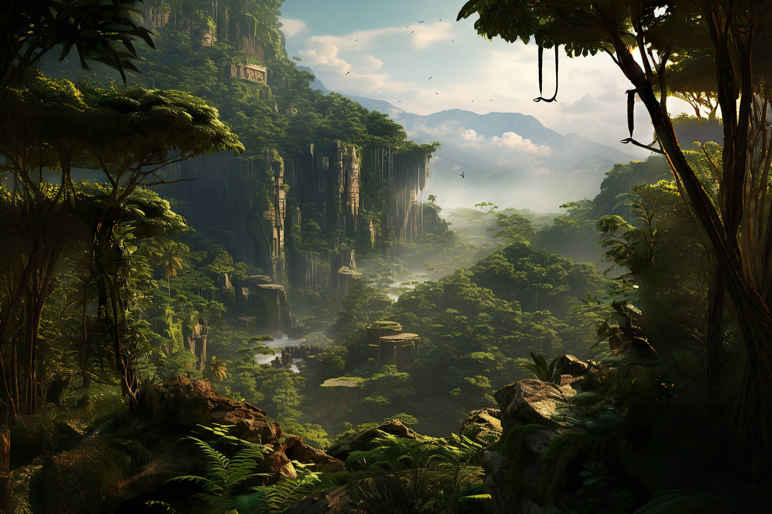 Dbackdrop Magnifico Sfondo A Tema Avventura In Streaming Con Foresta Pluviale RR4-43