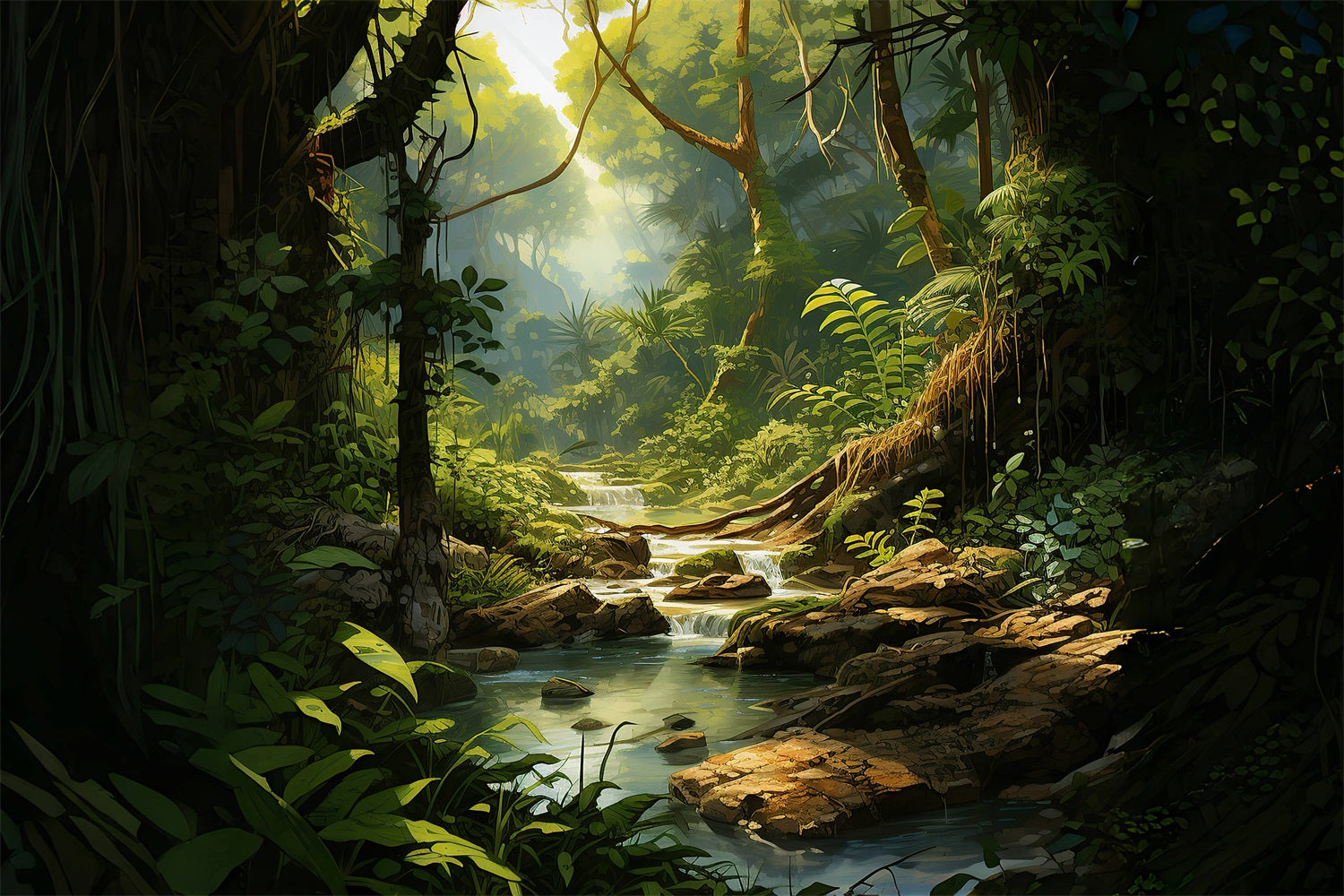 Dbackdrop Mystic Forest Clear Stream Adventure Sfondo RR4-44