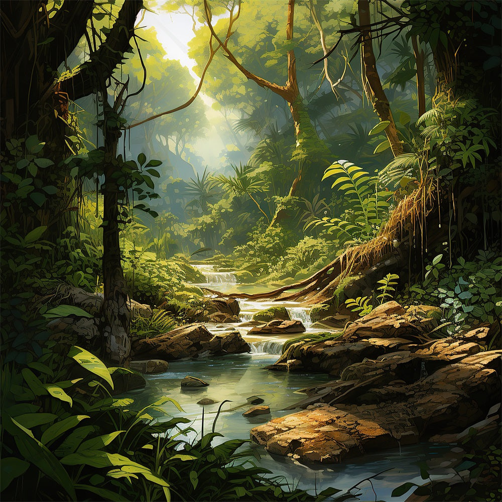 Dbackdrop Mystic Forest Clear Stream Adventure Sfondo RR4-44