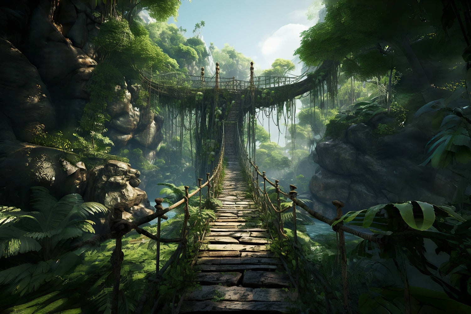 Dsfondo Foresta Mistica Antico Ponte Levatoio Sfondo RR4-46